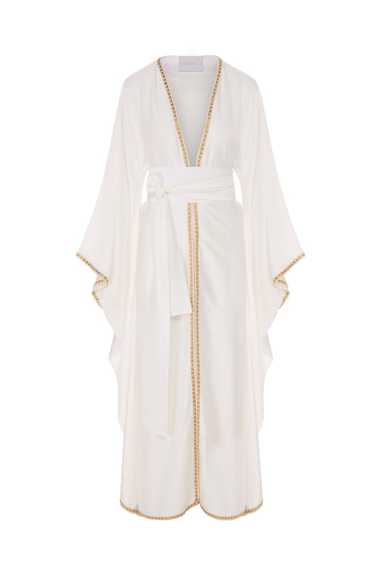 Ohkisaki Silk Kimono - White