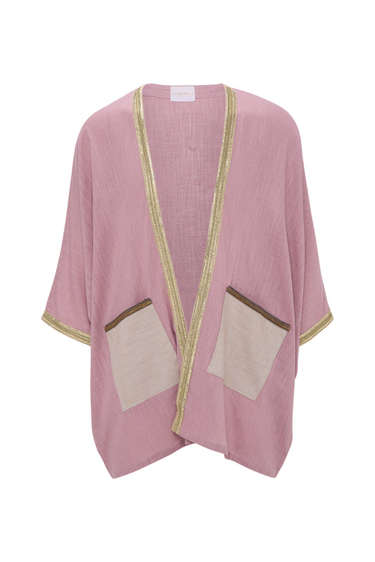 Zama - Powder Pink Linen Kaftan