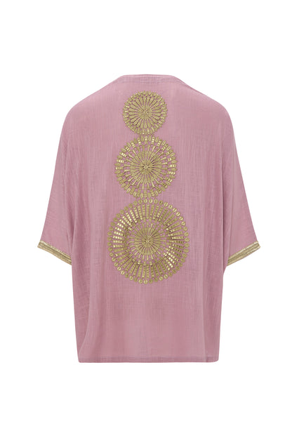 Zama - Powder Pink Linen Kaftan