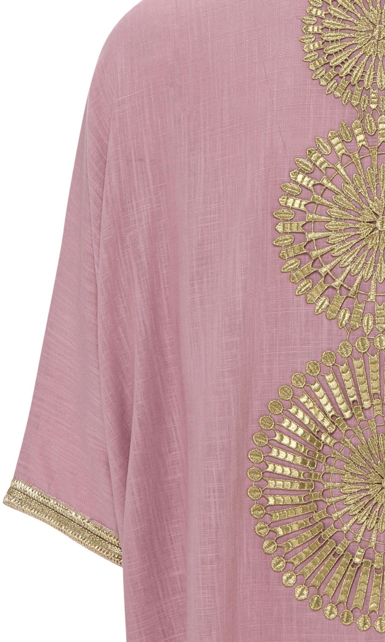 Zama - Powder Pink Linen Kaftan