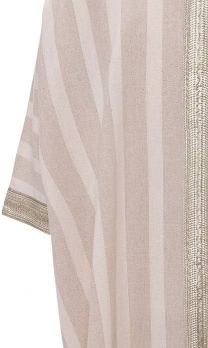 Zama - Pale Oyster Linen Kaftan